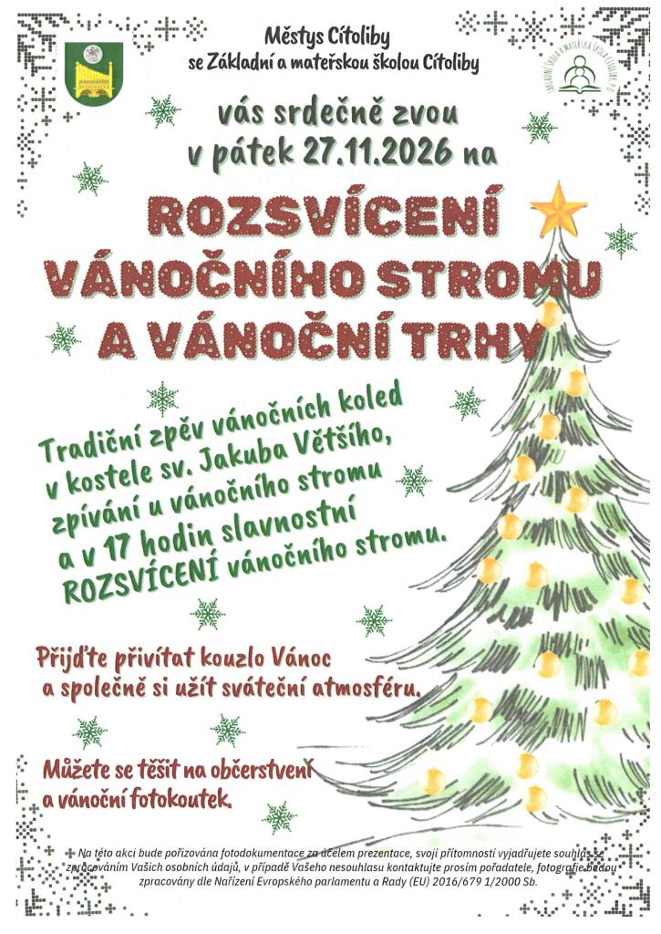 Rozsvícení vánočního stromu 27.11.2026