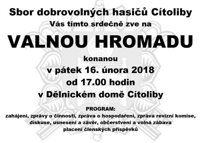 Valná hromada SDH 2018