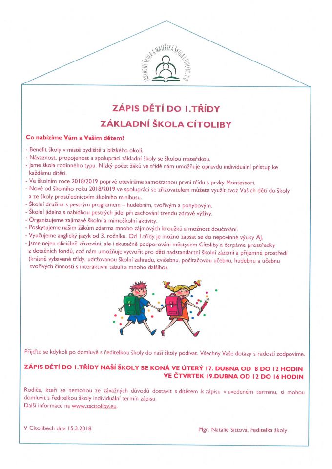 zápis do 1 třídy 