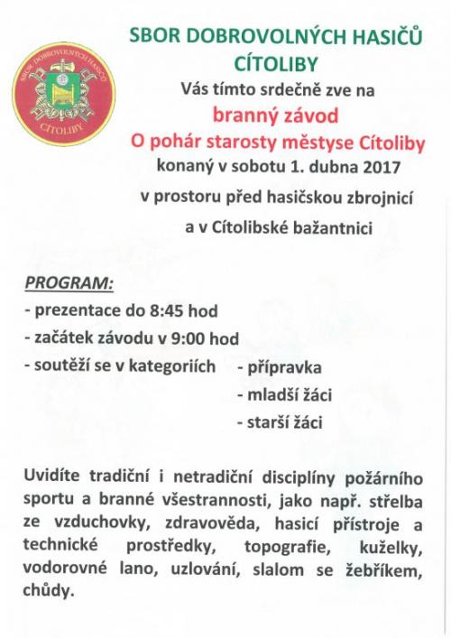Branný závod o pohár starosty městyse