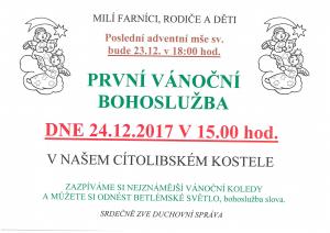 První vánoční bohoslužba