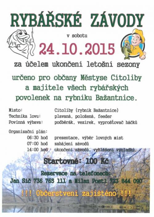 Rybářské závody - ukončení sezóny
